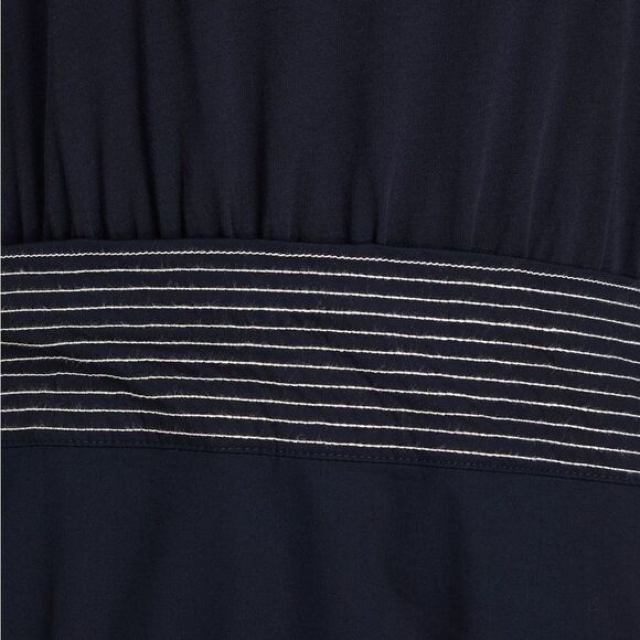 Veronica Beard Navy (Black?) White Midi Dress L XL - Picture 8 of 12